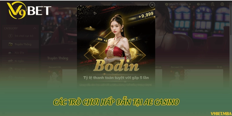 Các trò chơi hấp dẫn tại AE Casino