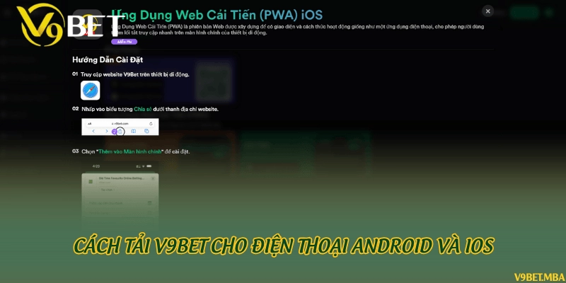Cách tải V9bet cho điện thoại Android và iOS
