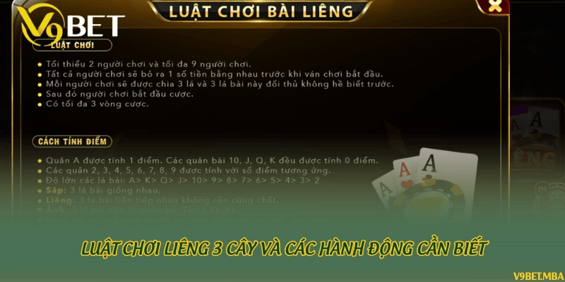 Luật chơi Liêng 3 cây và các hành động cần biết