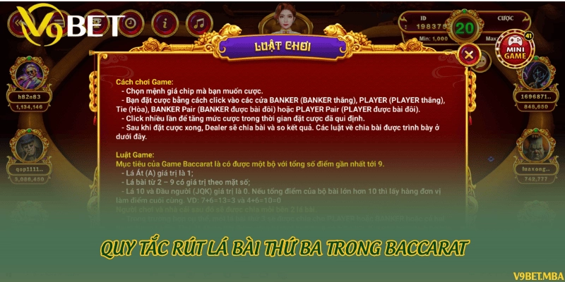 Quy tắc rút lá bài thứ ba trong Baccarat